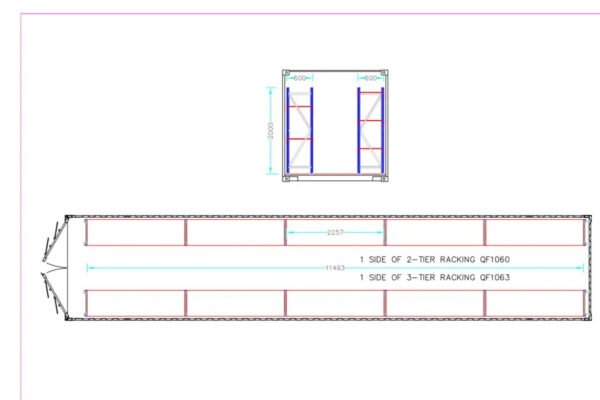 Adjustable, Heavy Duty Three Tier Container Racking (5 Bays) - Image 4