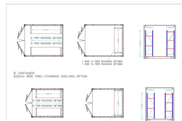 Adjustable, Heavy Duty Three Tier Container Racking (Single Bay) - Image 4