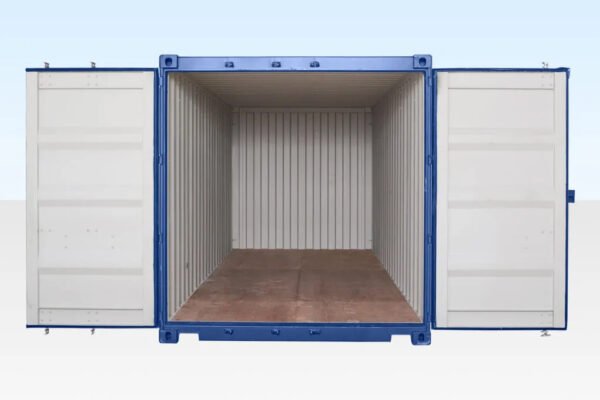 20ft Self Storage Container with Bamboo Floor – Blue (RAL 5010) - Image 5